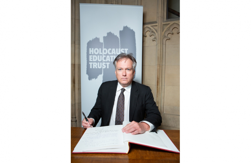 Henry Smith MP signs Holocaust Educational Trust Book of Commitment marking 79 years since the liberation of the concentration camps